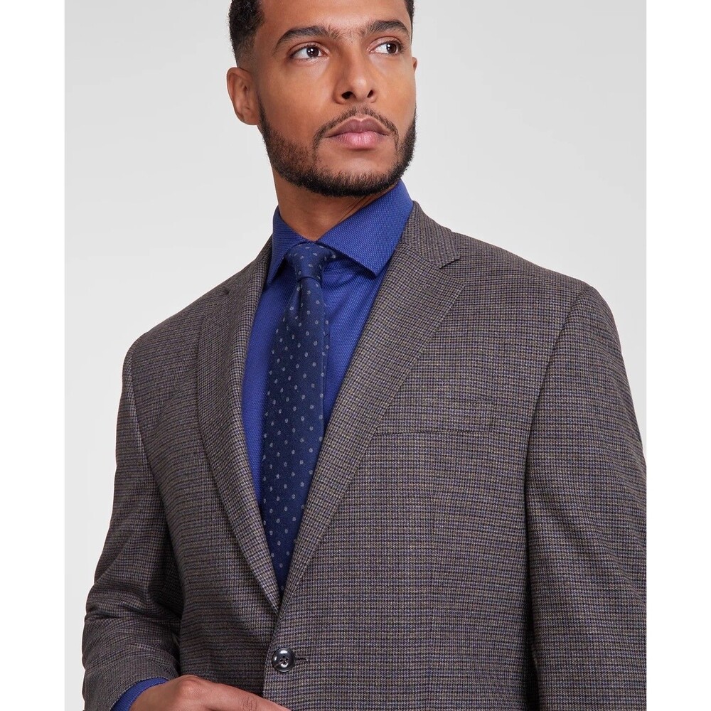 $295 NEW MICHAEL KORS MENS 50L BROWN HOUNDSTOOTH BLAZER SPORT COAT SUIT JACKET